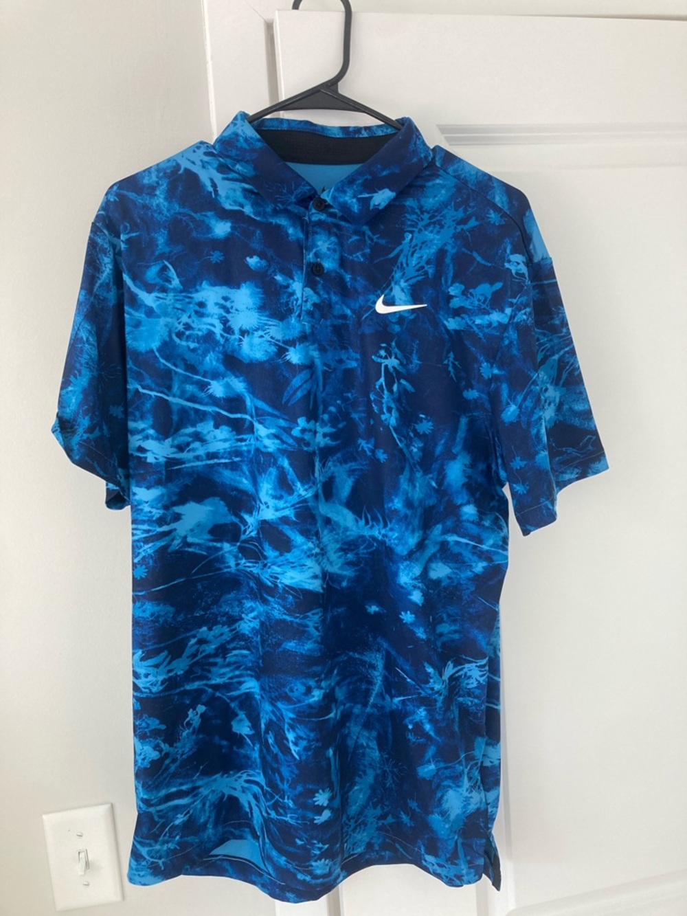 Nike Blue Tie-Dye Performance Polo